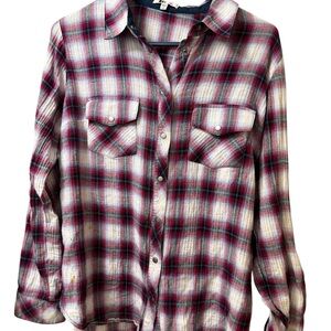 Kut from the Kloth Red and White Plaid Flannel